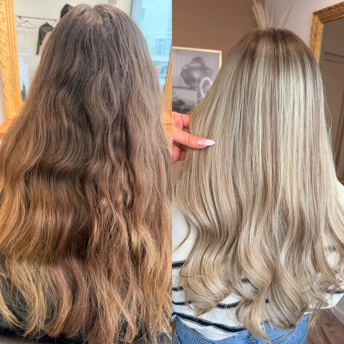 Transformation brune vers blond, balayage — coiffeur Boulogne-sur-Mer